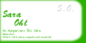 sara ohl business card