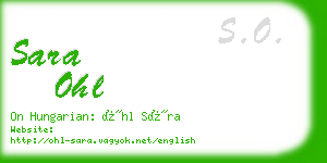 sara ohl business card